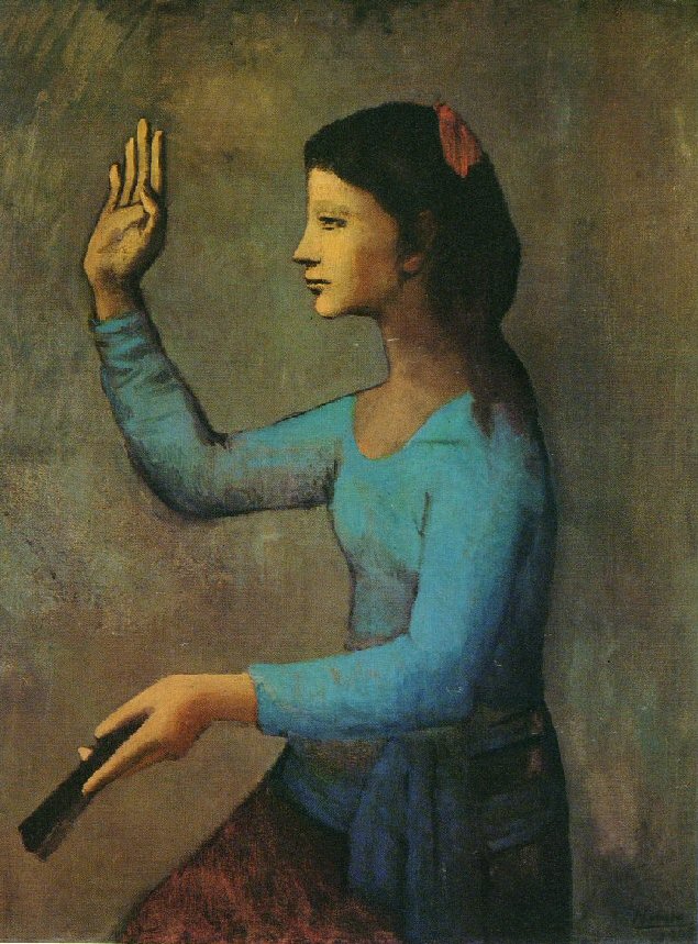 PABLO PICASSO, WOMAN WITH FAN,1905.